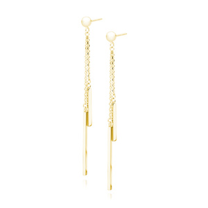 Silver (925) hanging earrings -gold plated sticks