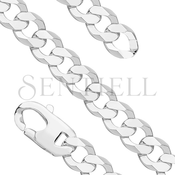 Silver (925) diamond-cut bracelet - curb extra flat Ø 350