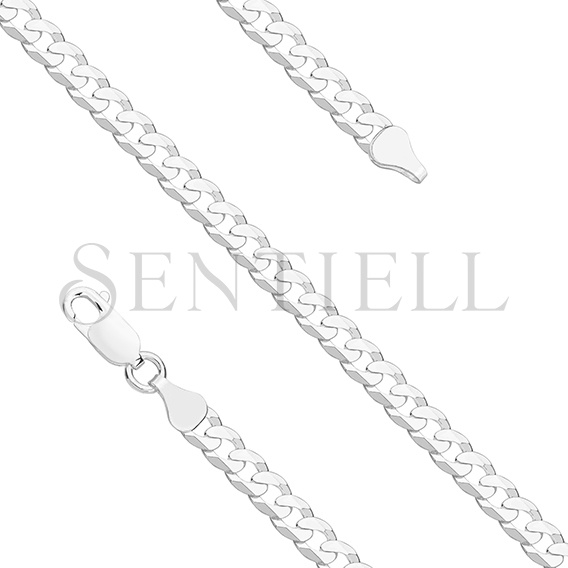 Silver (925) diamond-cut chain - curb extra flat Ø 140