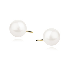 Silver (925) gold-plated earrings white pearl