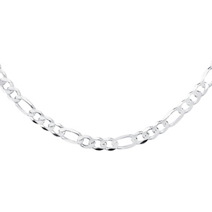Silver (925) diamond-cut chain - figaro extra flat Ø 180