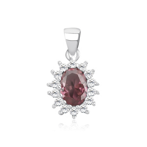 Silver (925) pendant with elegant ruby zirconia