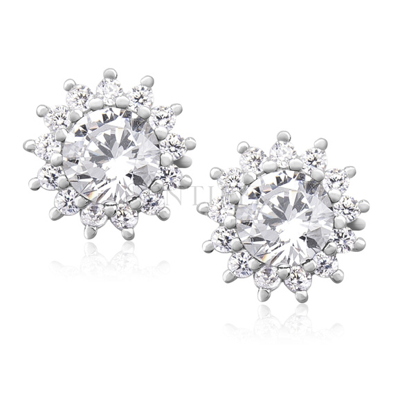 Silver (925) Earrings white zirconia