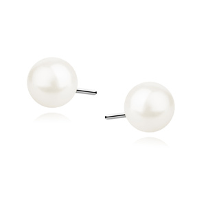 Silver (925) earrings white pearl