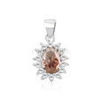 Silver (925) pendant with elegant rhodolite pink zirconia