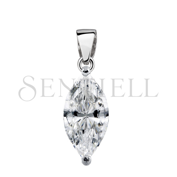 Silver (925) pendant marquise white zirconia