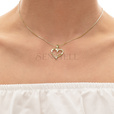 Silver (925) gold-plated pendant - love, heart with zirconia