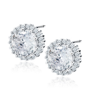 Silver (925) Earrings white zirconia