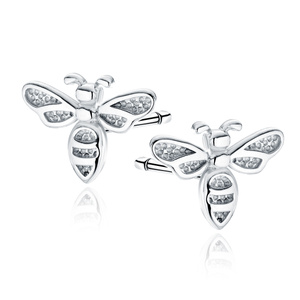 Silver (925) earrings - bee