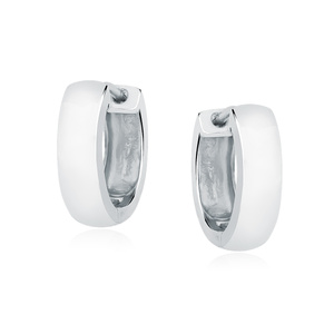 Silver (925) earrings hoops - highly polished