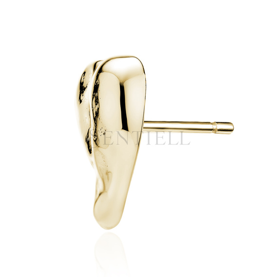 Pendientes de plata de ley 925 chapados en oro - corazón