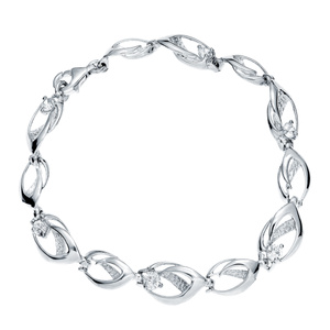 Silver (925) elegant bracelet with white zirconias