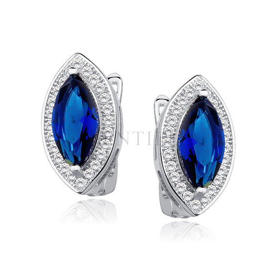 Silver (925) earrings with sapphire zirconia