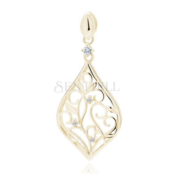 Silver (925) gold-plated pendant with zirconias