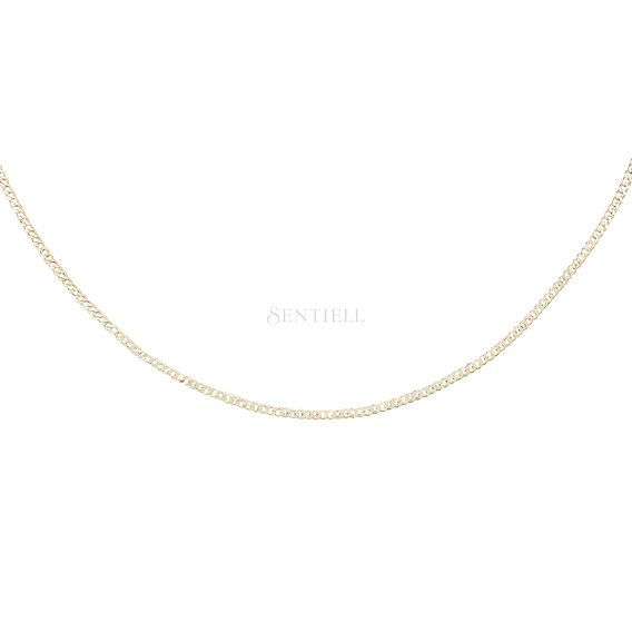 Silver (925) diamond-cut gold-plated chain - curb extra flat Ø 040
