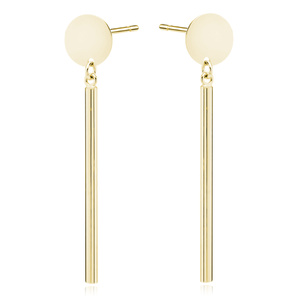 Silver (925) gold-plated earrings round plate with wire