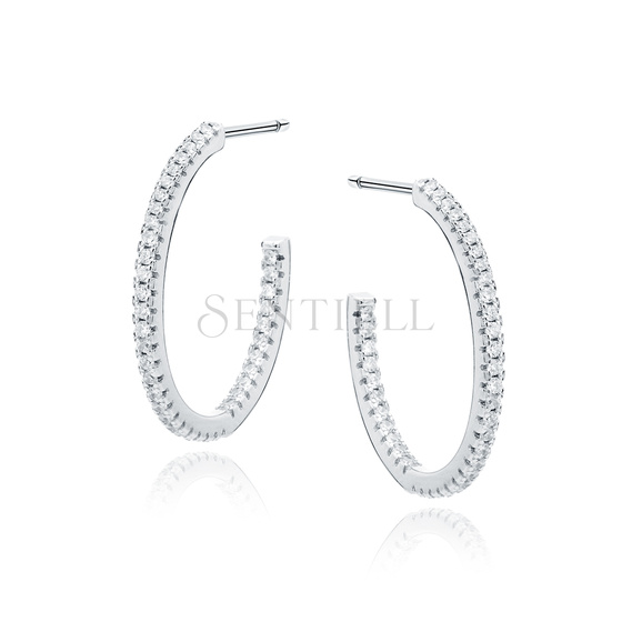 Silver (925) earrings with white zirconias