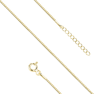 Tobillera tipo veneciana de caja en Plata de ley 925, tallada a diamante - chapada en oro