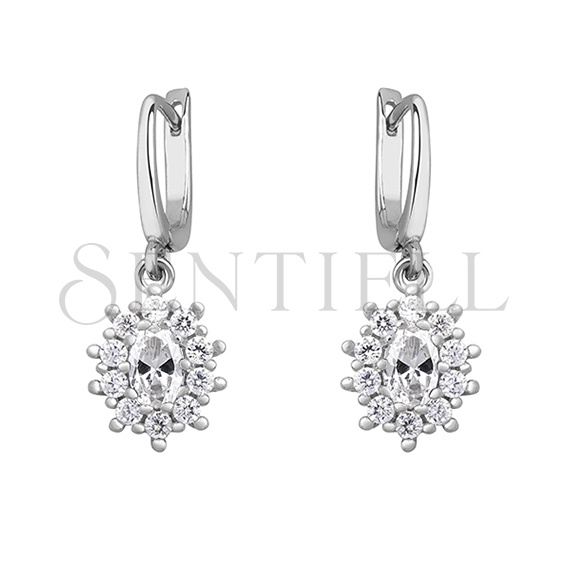 Silver (925) Earrings white zirconia