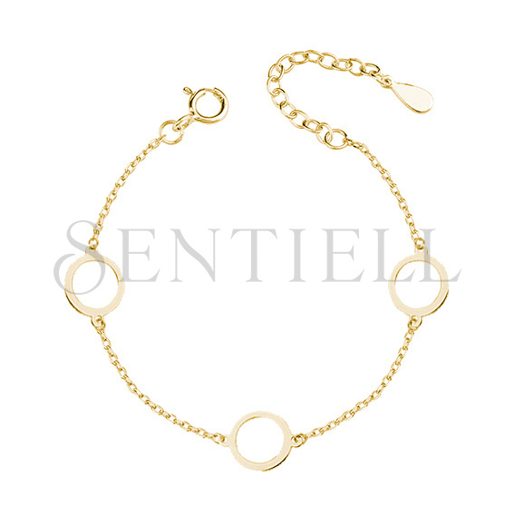 Silver (925) gold-plated bracelet - three circles