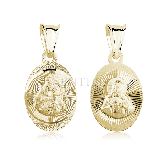 Silver (925) gold-plated pendant - Jesus Christ / Scapular Mary