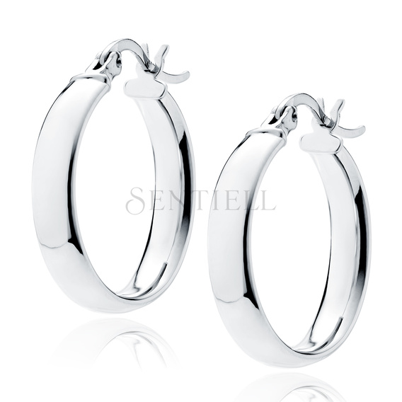 Silver (925) earrings hoops - highly polished