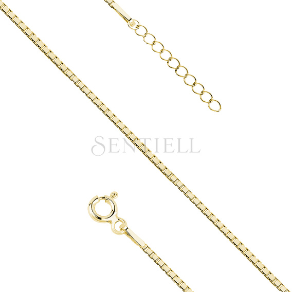 Pulsera veneciana de caja en plata de ley 925 con corte de diamante - rodiada