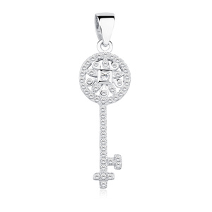 Silver (925) key pendant with zirconia