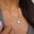 Silver (925) gold-plated pendant with white zirconia