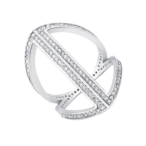 Silver (925) ring with white zirconia