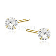 Silver (925) gold-plated earrings round white zirconia diameter 5mm