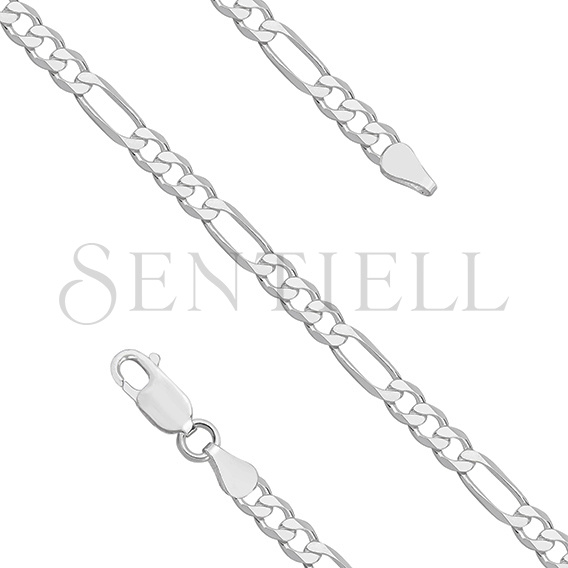 Silver (925) diamond-cut bracelet - figaro extra flat Ø 120 