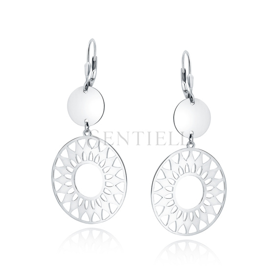 Silver (925) earrings - mandala with circle