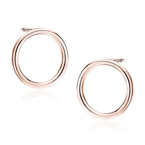 Silver (925) rose gold-plated earrings - circles