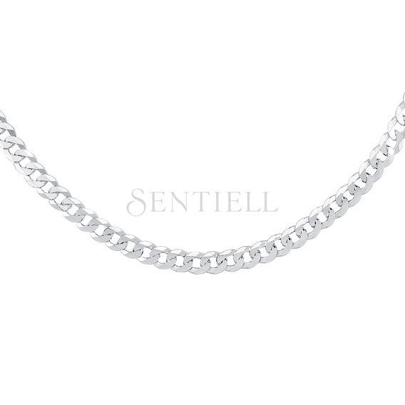 Silver (925) diamond-cut chain - curb extra flat Ø 160 rhodium-plated