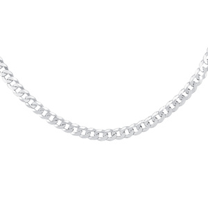 Silver (925) diamond-cut chain - curb extra flat Ø 160 rhodium-plated