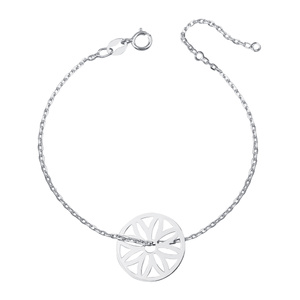 Silver (925) bracelet - circle with openwork flower