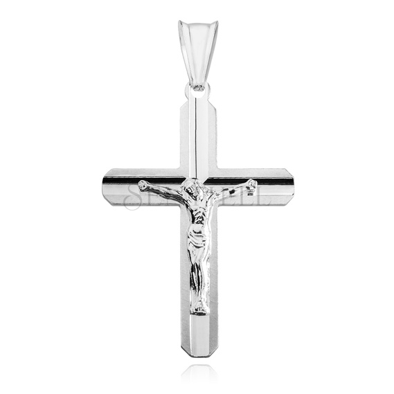 Silver (925) diamond cut pendant cross