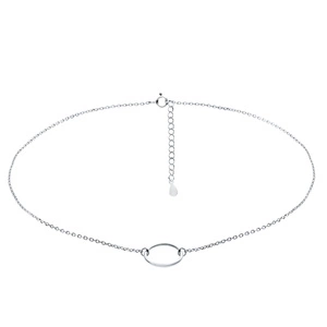 Silver (925) choker necklace with circle