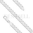 Silver (925) diamond-cut chain - curb extra flat rhodium-plated Ø 180