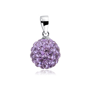 Silver (925) pendant disco ball 10mm violet