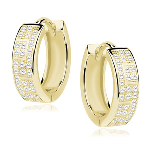 Silver (925) gold-plated earrings hoop with zirconia