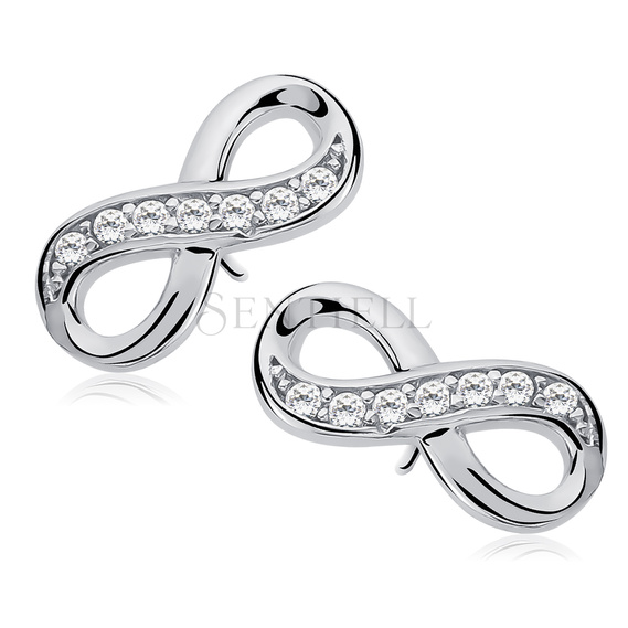 Silver (925) Earrings white zirconia - infinity