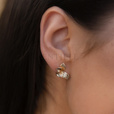 Silver (925) gold-plated earrings - leafs