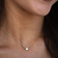 Silver (925) gold-plated necklace with white zirconia