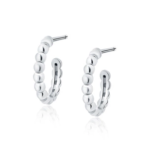 Silver (925) earrings - circles with balls