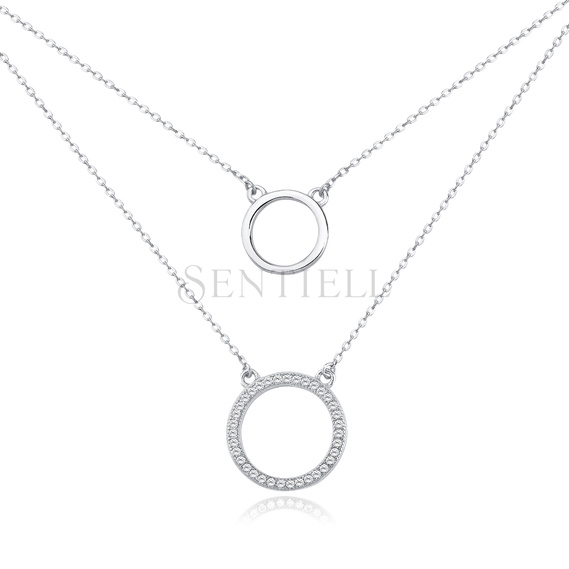 Silver (925) necklace - circles with zirconia