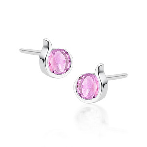 Silver (925) earrings with pink zirconia