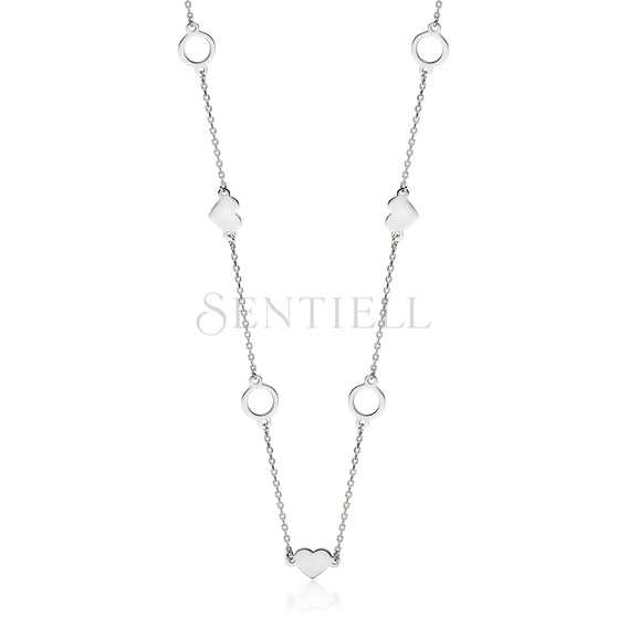Silver (925) necklace heart and circle