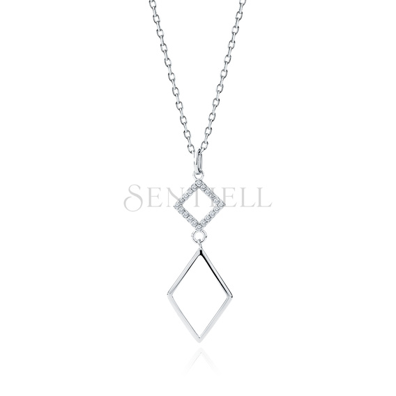 Silver (925) necklace with white zirconias